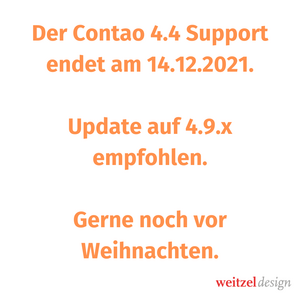 Der Contao Support für die Version 4.4 endet morgen am 14. Dezember 2021.